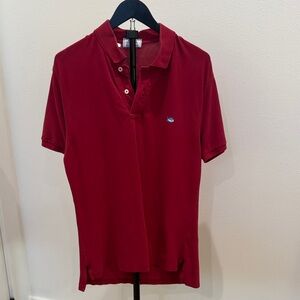 Southern Tide Men's Deep Red Polo Shirt with Embroidered Logo